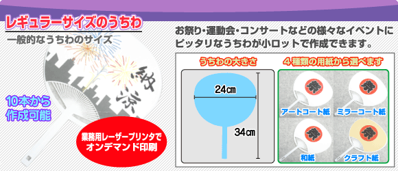 レギュラーサイズのうちわ概要